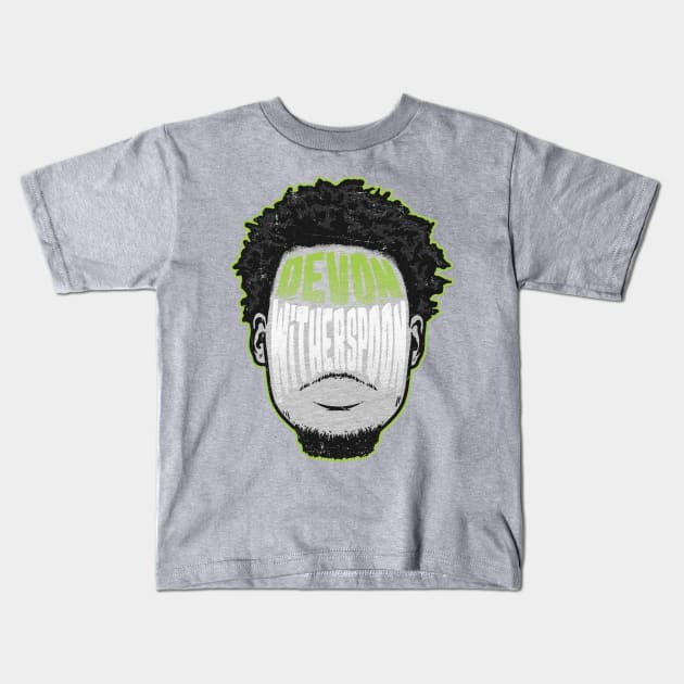 Devon Witherspoon Seattle Player Silhouette Kids T-Shirt by danlintonpro